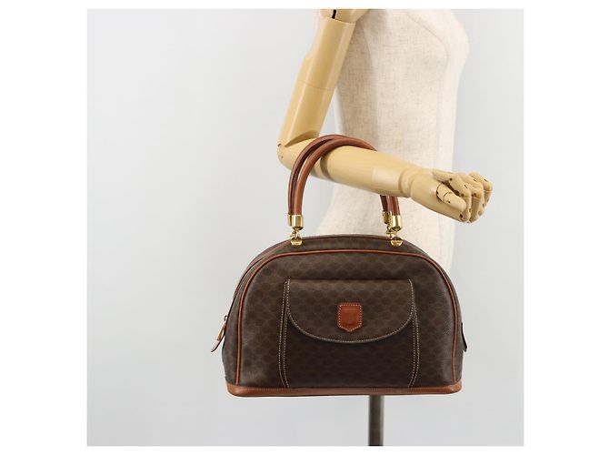 Céline Borsa CELINE in tela Macadam e pelle PVC Marrone Oro Autentica 179210A D'oro - vista 24