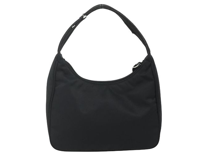 Borsa a mano Pouch PRADA Nylon Nero Argento Auth 178743 - vista 2