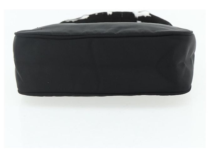 Borsa a mano Pouch PRADA Nylon Nero Argento Auth 178743 - vista 5