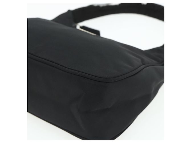 Borsa a mano Pouch PRADA Nylon Nero Argento Auth 178743 - vista 9