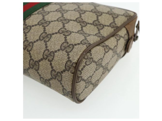 Clutch GUCCI GG Supreme Web Sherry Line in PVC Beige 89 01 012 Auth mr2470 - vista 10