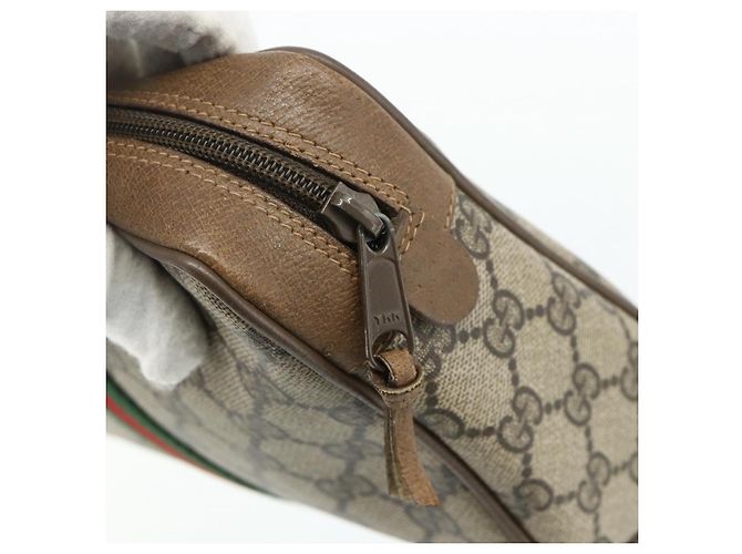 Clutch GUCCI GG Supreme Web Sherry Line in PVC Beige 89 01 012 Auth mr2470 - vista 12