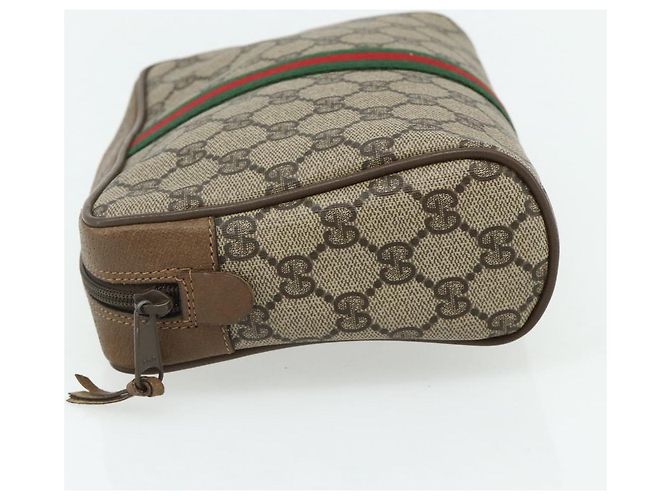 Clutch GUCCI GG Supreme Web Sherry Line in PVC Beige 89 01 012 Auth mr2470 - vista 4