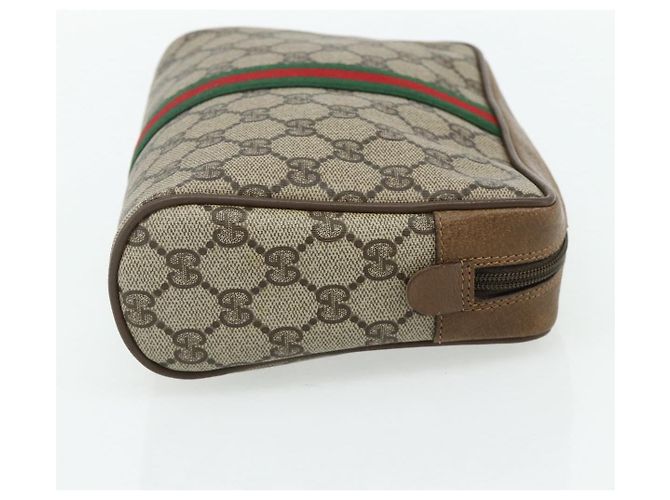 Clutch GUCCI GG Supreme Web Sherry Line in PVC Beige 89 01 012 Auth mr2470 - vista 5