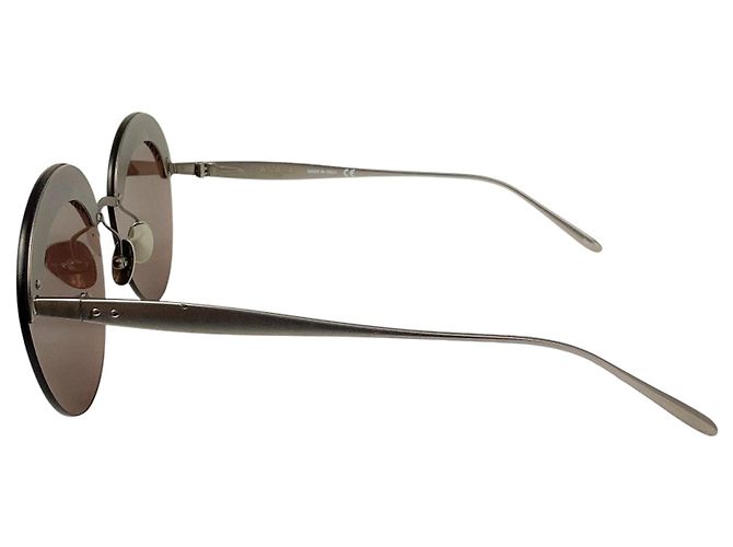 Alaïa Gafas de sol Alaia Brown / Ruthenium Rimless Round Sunglasses Castaño - vista 3