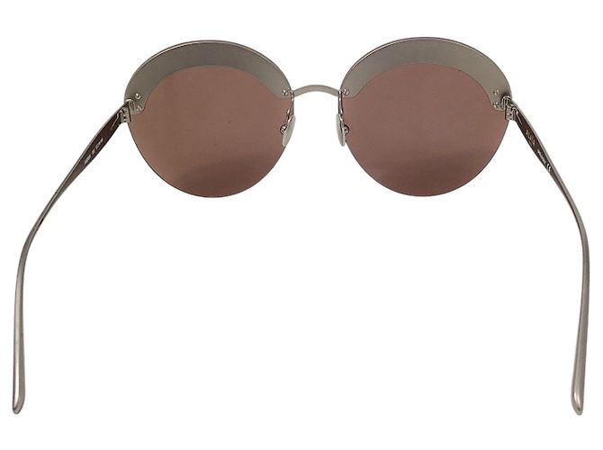 Alaïa Gafas de sol Alaia Brown / Ruthenium Rimless Round Sunglasses Castaño - vista 4