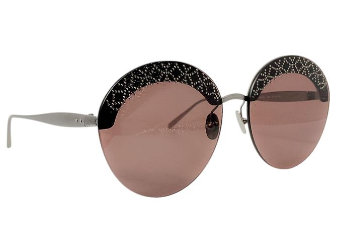 Alaïa Gafas de sol Alaia Brown / Ruthenium Rimless Round Sunglasses Castaño - vista 7