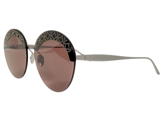 Alaïa Gafas de sol Alaia Brown / Ruthenium Rimless Round Sunglasses Castaño - vista 8