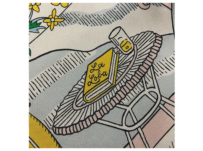 Sciarpa in seta Hermès Le Premier Chant Wow Multi Rosso / Bianco / Blu Multicolore - vista 15