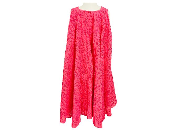 Autre Marque Vestido mini rosa texturizado con capa trasera Brandon Maxwell - vista 3