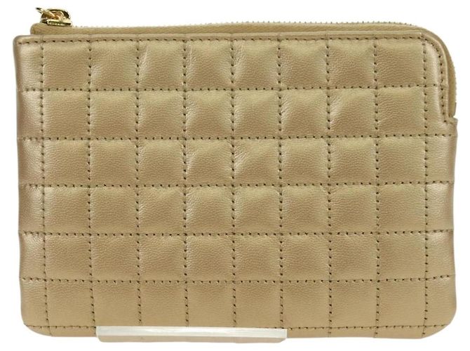 Céline CELINE C Charm Münzbeutel Leder Gold Authentisch am11616V Golden - Ansicht 13