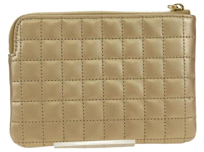 Céline CELINE C Charm Münzbeutel Leder Gold Authentisch am11616V Golden - Ansicht 2