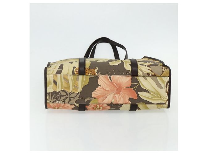 Borsa Tote Salvatore Ferragamo in nylon marrone e oro Auth 179217A D'oro - vista 5