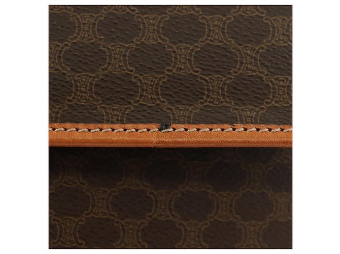 Céline Borsa CELINE Macadam Canvas PVC Pelle 2way Marrone Oro Auth am11580V D'oro - vista 10