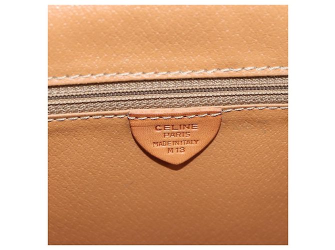 Céline Borsa CELINE Macadam Canvas PVC Pelle 2way Marrone Oro Auth am11580V D'oro - vista 12