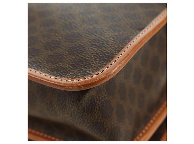 Céline Borsa CELINE Macadam Canvas PVC Pelle 2way Marrone Oro Auth am11580V D'oro - vista 17