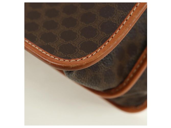 Céline Borsa CELINE Macadam Canvas PVC Pelle 2way Marrone Oro Auth am11580V D'oro - vista 19