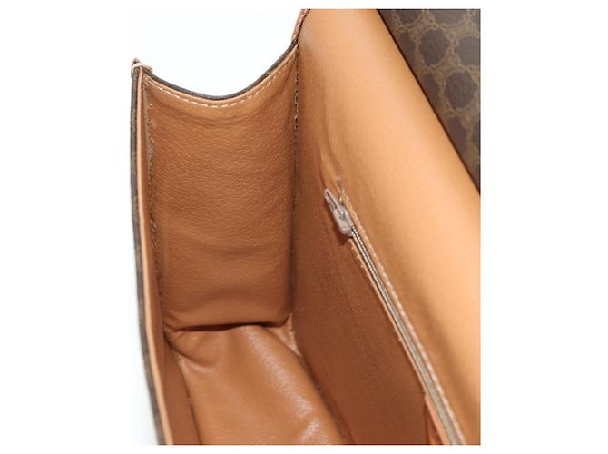 Céline Borsa CELINE Macadam Canvas PVC Pelle 2way Marrone Oro Auth am11580V D'oro - vista 24