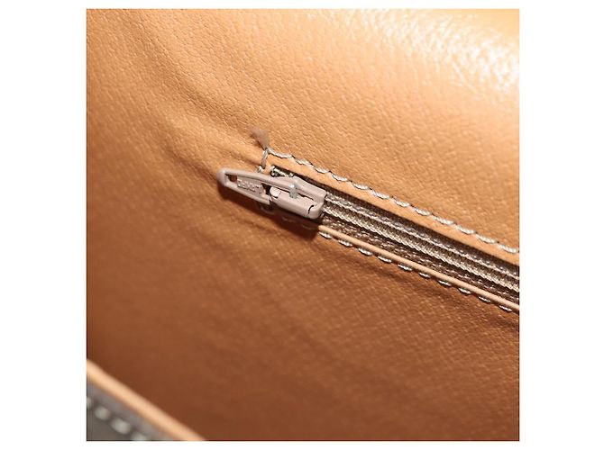 Céline Borsa CELINE Macadam Canvas PVC Pelle 2way Marrone Oro Auth am11580V D'oro - vista 25