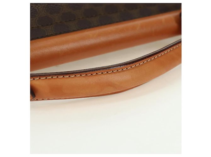 Céline Borsa CELINE Macadam Canvas PVC Pelle 2way Marrone Oro Auth am11580V D'oro - vista 7