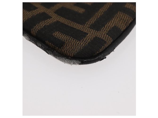 FENDI Zucca Canvas Monedero Marrón Negro Auth 178390 Castaño - vista 14