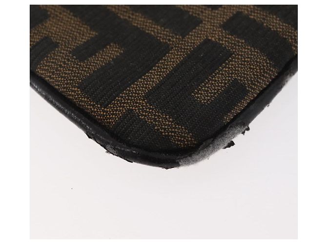 FENDI Zucca Canvas Monedero Marrón Negro Auth 178390 Castaño - vista 15