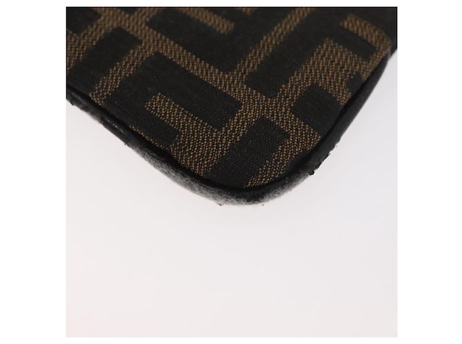FENDI Zucca Canvas Monedero Marrón Negro Auth 178390 Castaño - vista 16