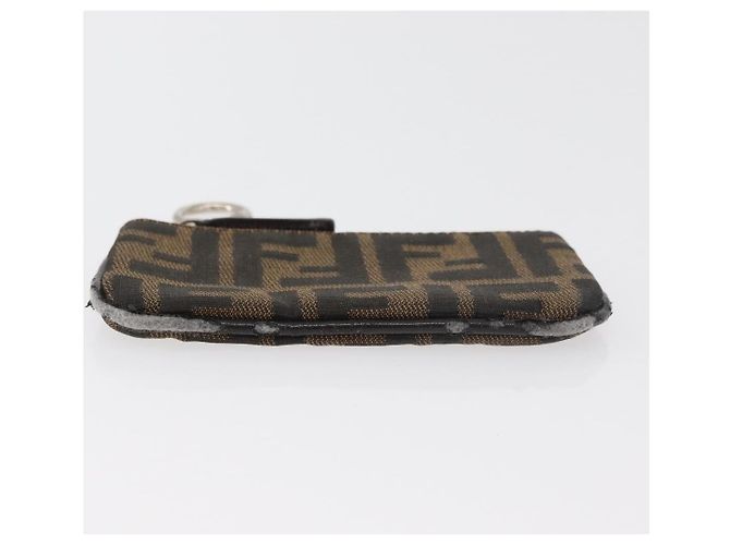 FENDI Zucca Canvas Monedero Marrón Negro Auth 178390 Castaño - vista 5