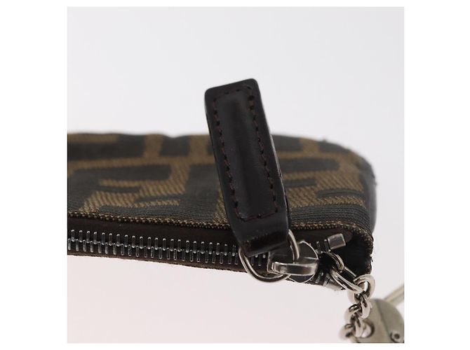 FENDI Zucca Canvas Monedero Marrón Negro Auth 178390 Castaño - vista 9