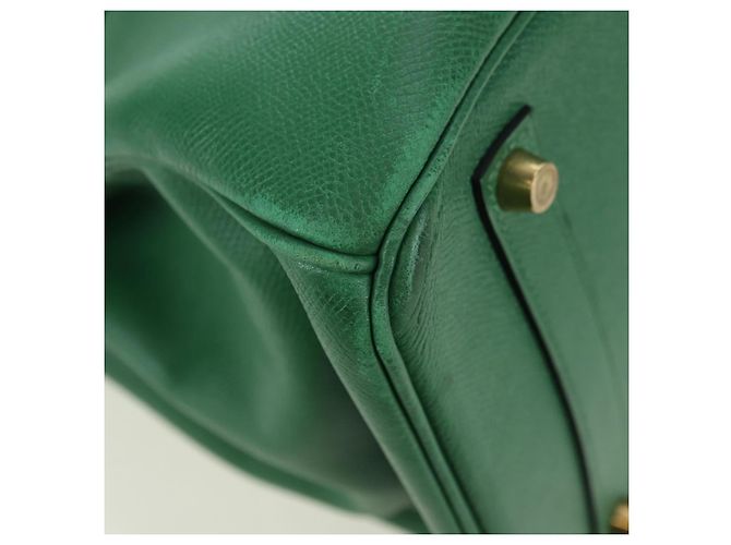 Hermès Borsa HERMES Birkin 35 in pelle verde oro Autentica 179183SAM D'oro - vista 10