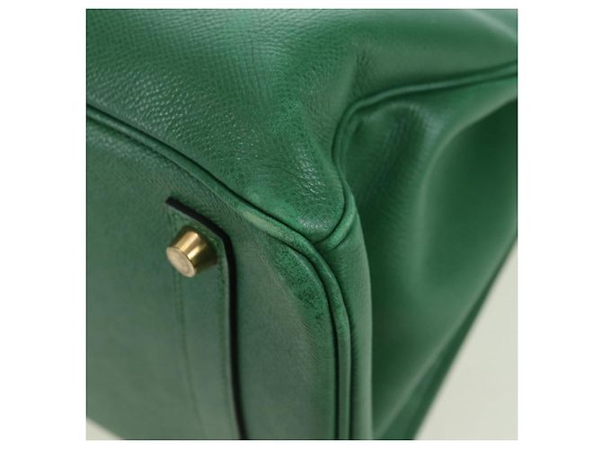Hermès Borsa HERMES Birkin 35 in pelle verde oro Autentica 179183SAM D'oro - vista 13