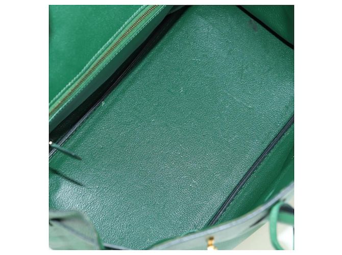 Hermès Borsa HERMES Birkin 35 in pelle verde oro Autentica 179183SAM D'oro - vista 17