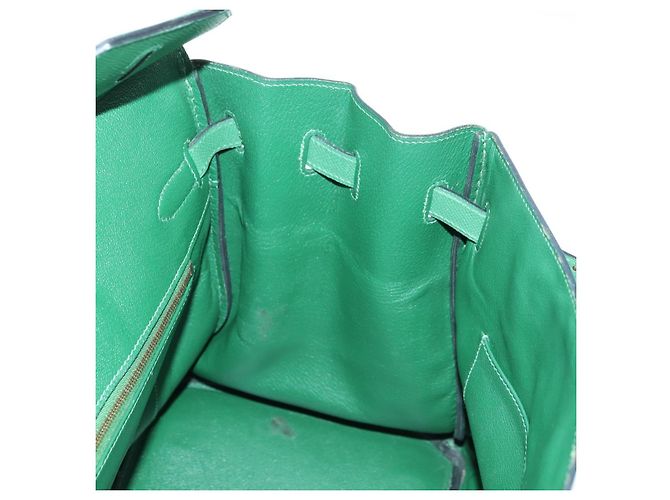 Hermès Borsa HERMES Birkin 35 in pelle verde oro Autentica 179183SAM D'oro - vista 18