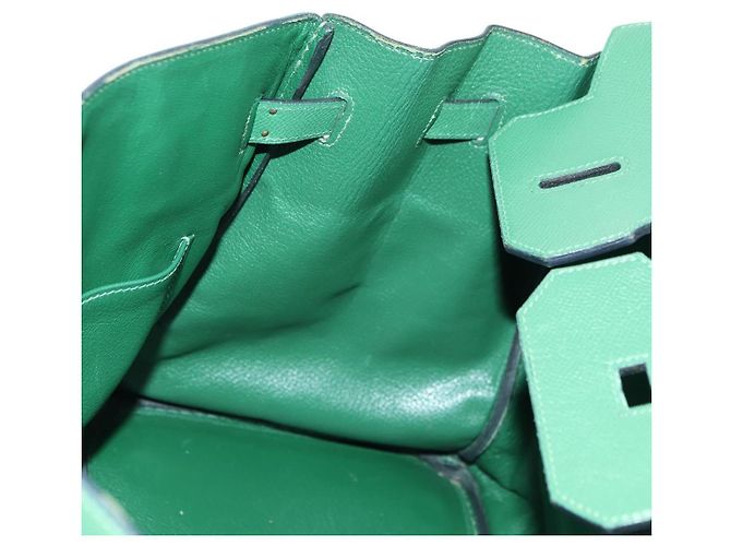 Hermès Borsa HERMES Birkin 35 in pelle verde oro Autentica 179183SAM D'oro - vista 19