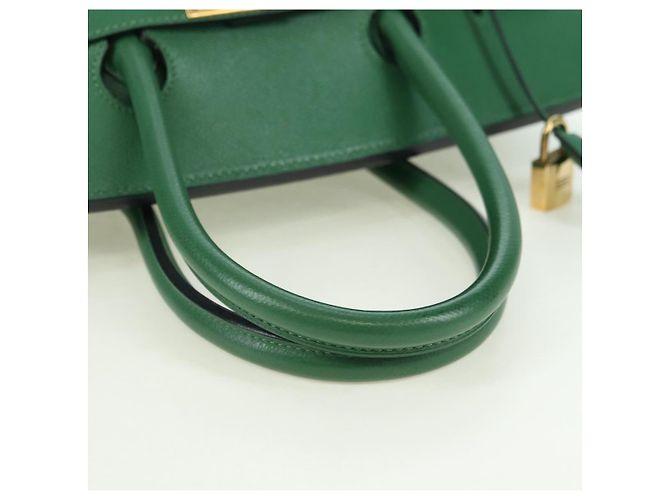 Hermès Borsa HERMES Birkin 35 in pelle verde oro Autentica 179183SAM D'oro - vista 7