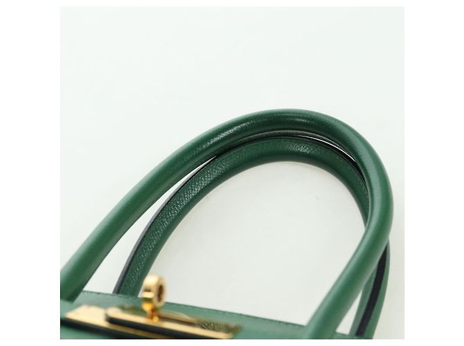 Hermès Borsa HERMES Birkin 35 in pelle verde oro Autentica 179183SAM D'oro - vista 8
