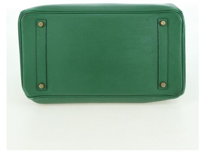 Hermès Borsa HERMES Birkin 35 in pelle verde oro Autentica 179183SAM D'oro - vista 9