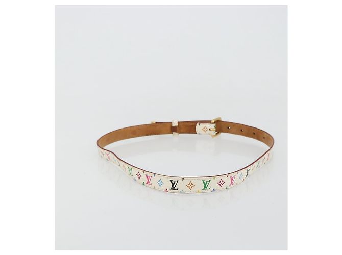 LOUIS VUITTON Monogram Multicolor Ceinture Care Belt White M9272W LV Auth 179316 Bianco - vista 2