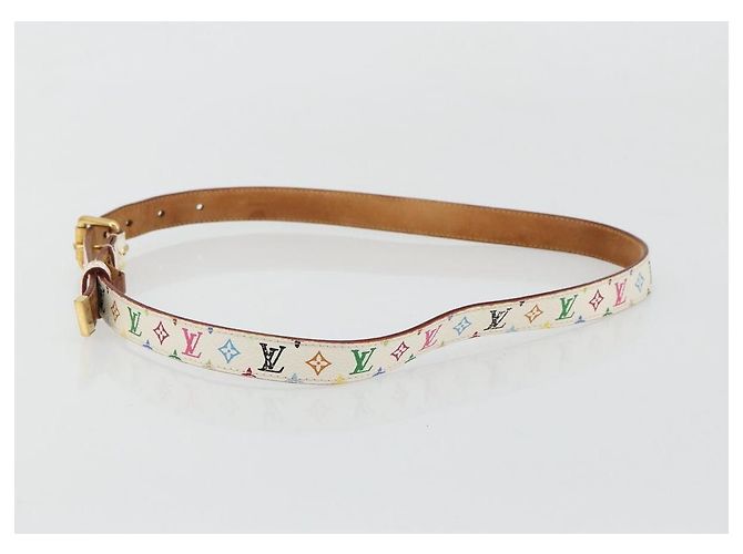 LOUIS VUITTON Monogram Multicolor Ceinture Care Belt White M9272W LV Auth 179316 Bianco - vista 3