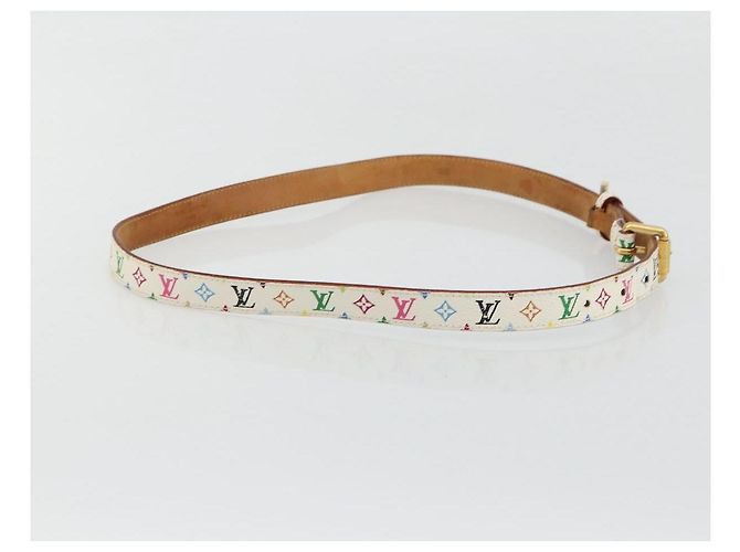 LOUIS VUITTON Monogram Multicolor Ceinture Care Belt White M9272W LV Auth 179316 Bianco - vista 4