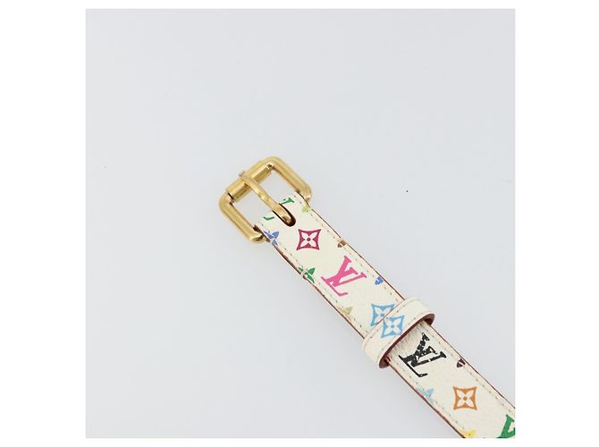 LOUIS VUITTON Monogram Multicolor Ceinture Care Belt White M9272W LV Auth 179316 Bianco - vista 6