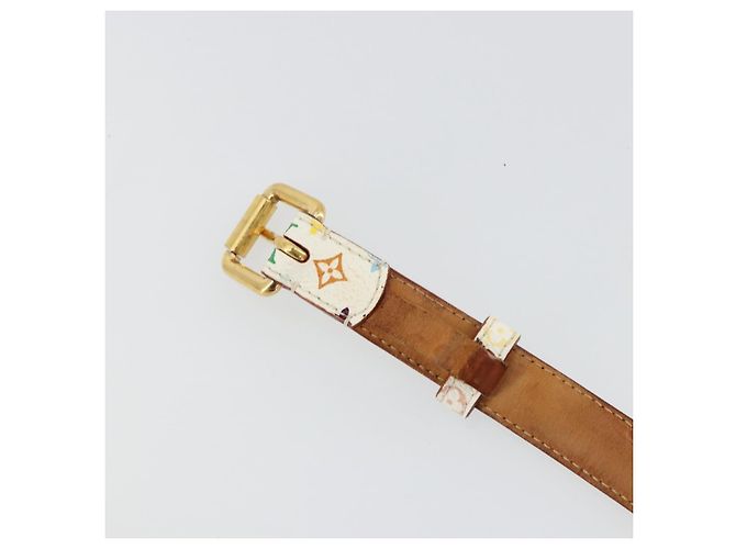 LOUIS VUITTON Monogram Multicolor Ceinture Care Belt White M9272W LV Auth 179316 Bianco - vista 7