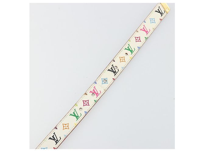 LOUIS VUITTON Monogram Multicolor Ceinture Care Belt White M9272W LV Auth 179316 Bianco - vista 8