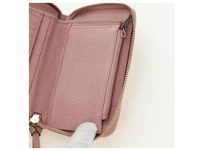 Portafoglio GUCCI Swing in pelle rosa 354497 Auth am11608V - vista 19