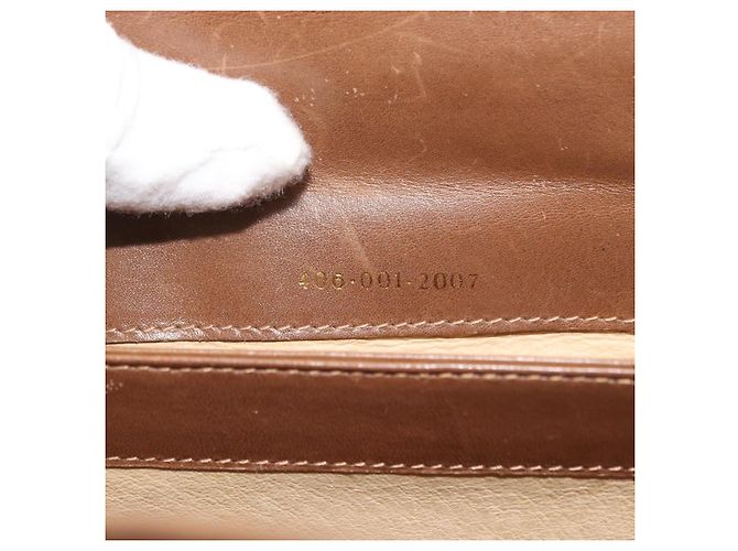 Borsa a Spalla GUCCI in Pelle Marrone Oro Auth ep14502 D'oro - vista 12