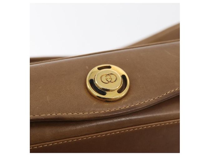 Borsa a Spalla GUCCI in Pelle Marrone Oro Auth ep14502 D'oro - vista 18