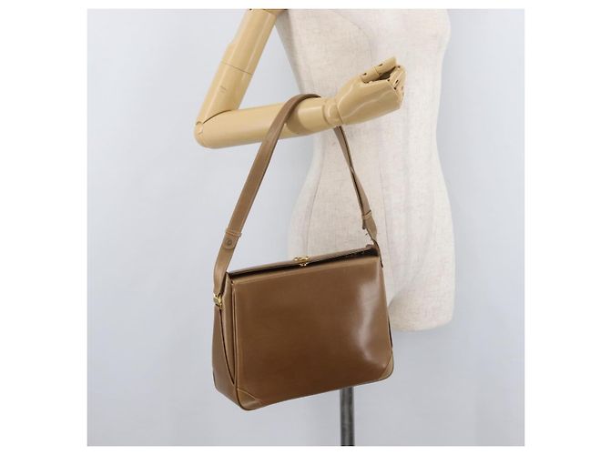Borsa a Spalla GUCCI in Pelle Marrone Oro Auth ep14502 D'oro - vista 26
