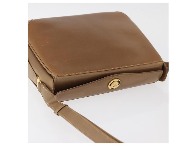 Borsa a Spalla GUCCI in Pelle Marrone Oro Auth ep14502 D'oro - vista 6