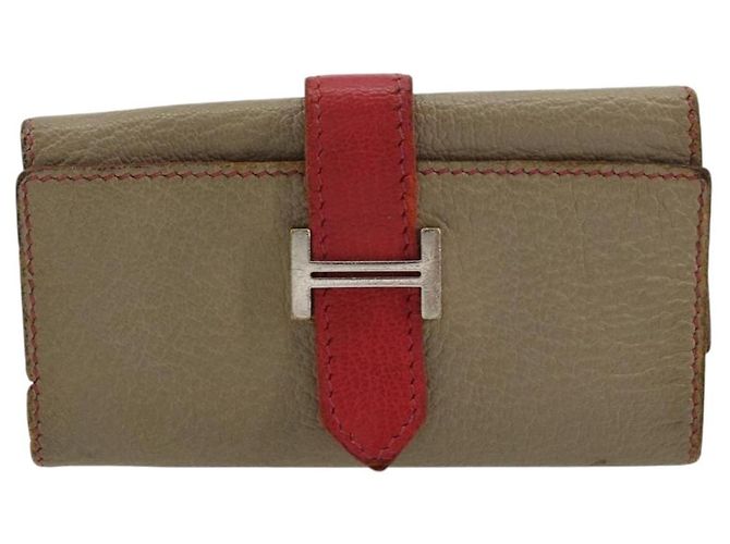 Hermès HERMES Baan Key Case Leather Beige Auth 179332 - view 2