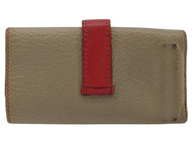 Hermès HERMES Baan Key Case Leather Beige Auth 179332 - view 3